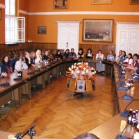Wymiana trójstronna MITEINANDER Polska - Niemcy - Włochy - spotkanie w ratuszu (2003).
